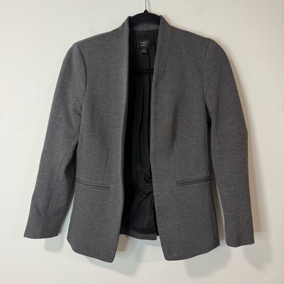J.CREW 365 Women's Going Out Blazer Jacket Open Front Grey Black 0 Business Work - Picture 1 of 6